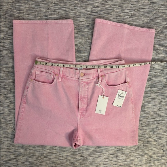 Good American Good Waist Cropped Palazzo Jeans In Rose Quartz Sz 10/30 NWT - - Picture 7 of 12